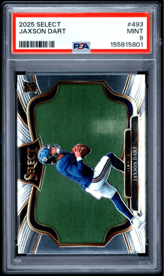 Graded 2025 Panini Select Jaxson Dart #493 Rookie RC Football Card PSA 9 Mint