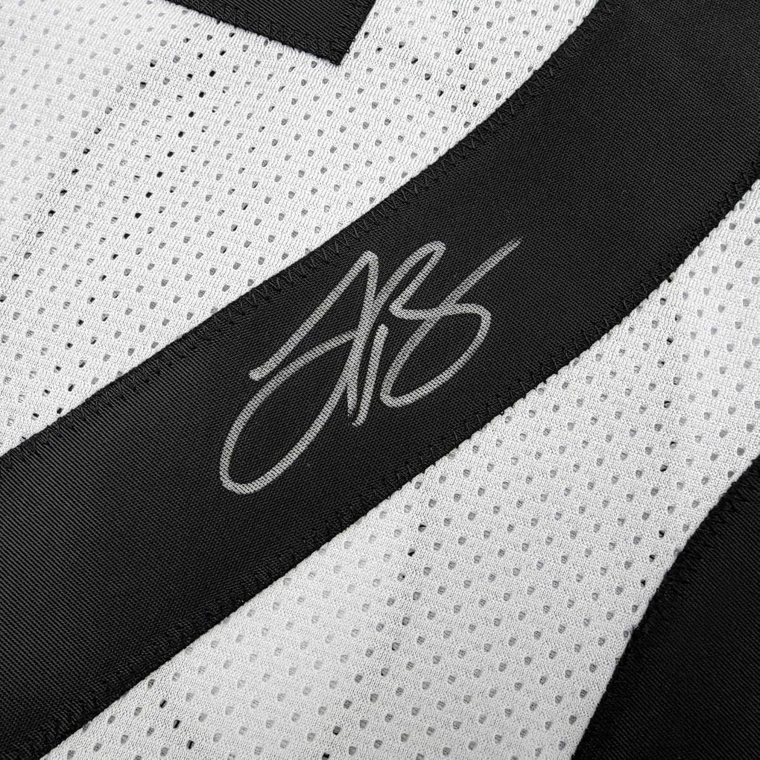 Framed Autographed/Signed Le'Veon LeVeon Bell 35x39 Pittsburgh White Football Jersey Beckett BAS COA