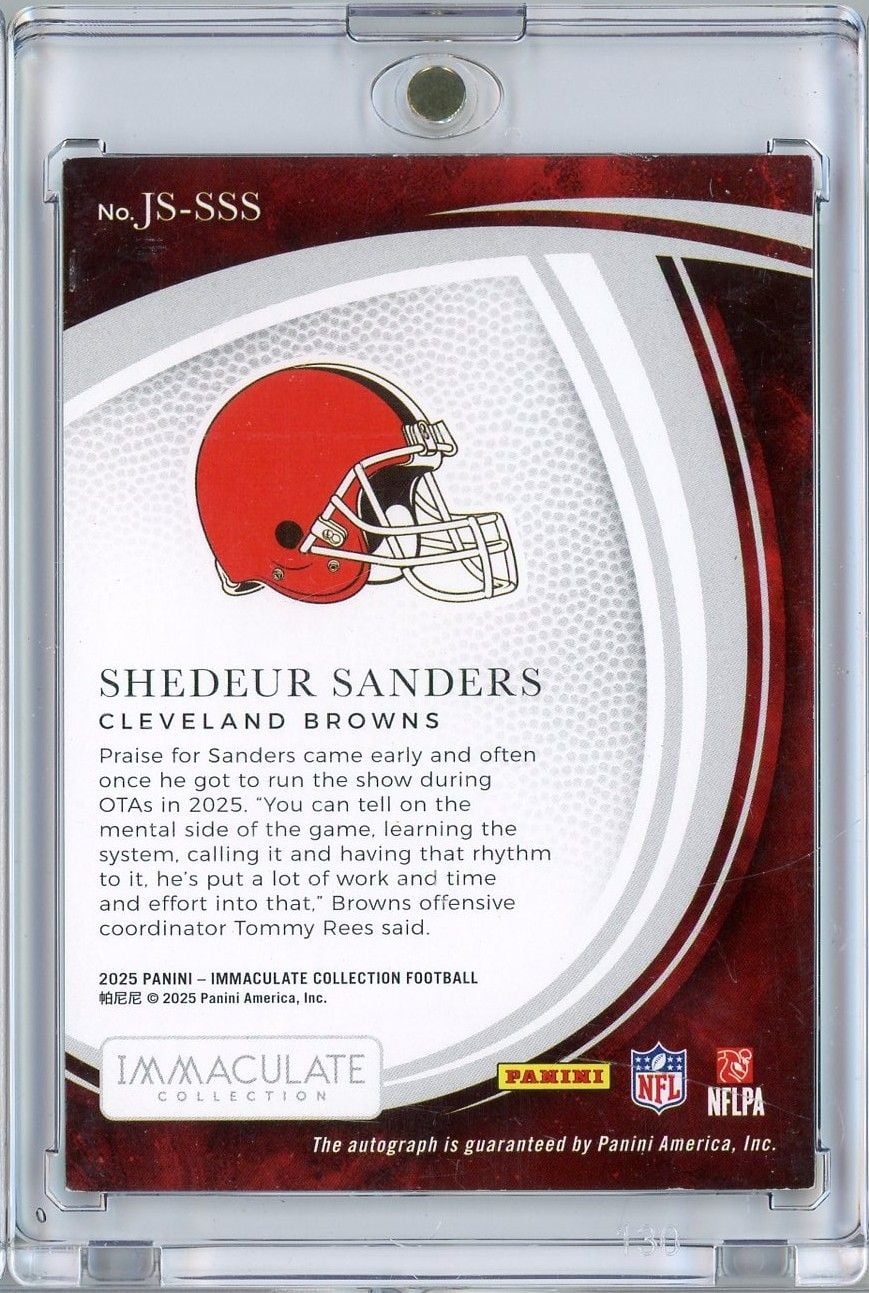 2025 Panini Immaculate Shedeur Sanders #JSSSS Jubilee Auto /10 Rookie RC Football Card