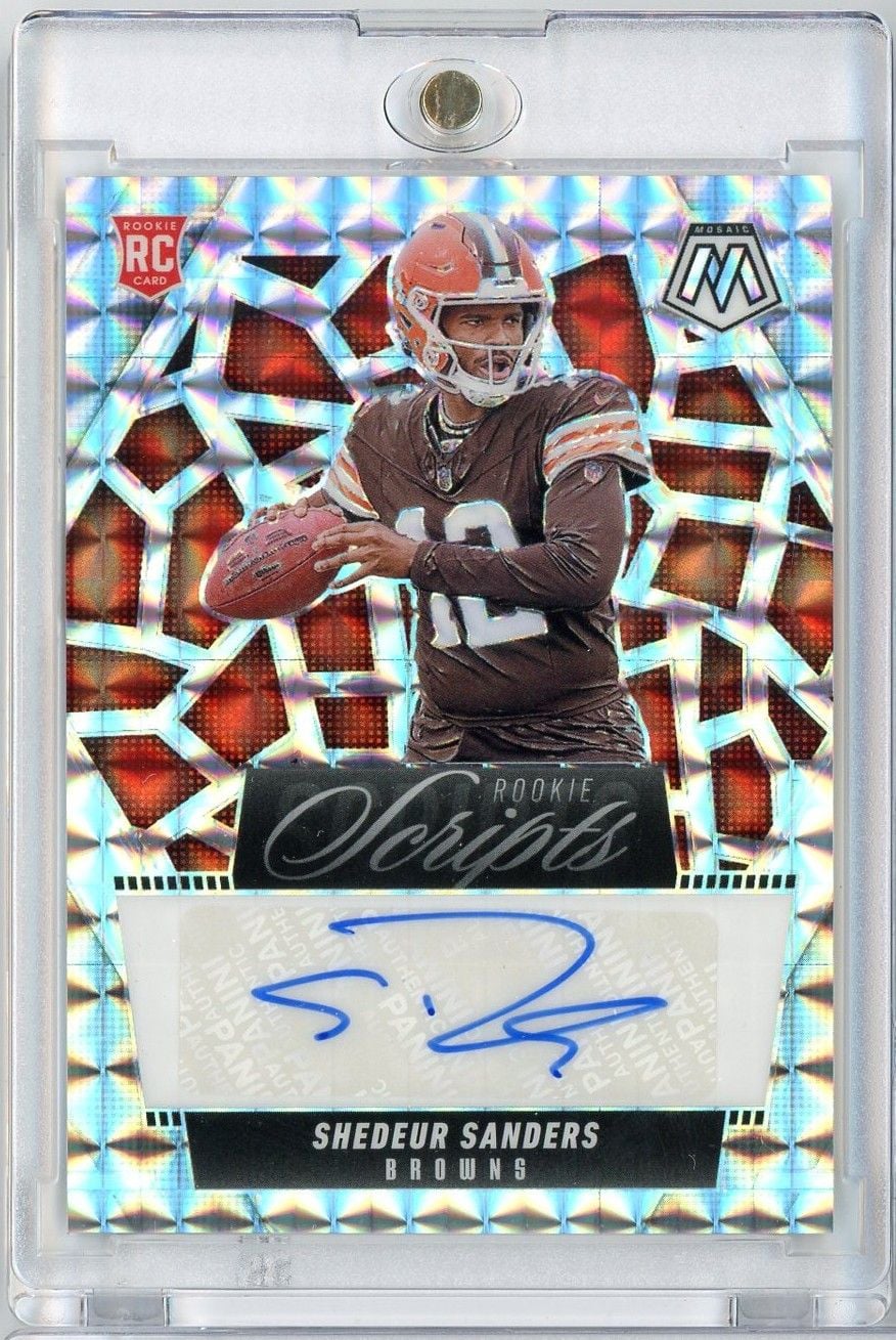 2025 Panini Mosaic Shedeur Sanders #RSSSS Rookie Scripts Auto Rookie RC Football Card