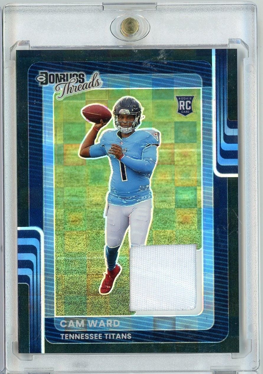 2025 Panini Donruss Threads Cam Ward #DTBHCWD Relic /25 Rookie RC Football Card