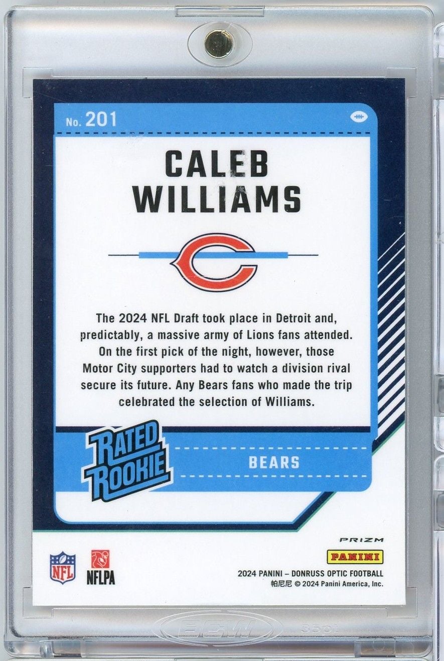 2024 Panini Donruss Optic Caleb Williams #201 Red Stars Rookie RC Football Card