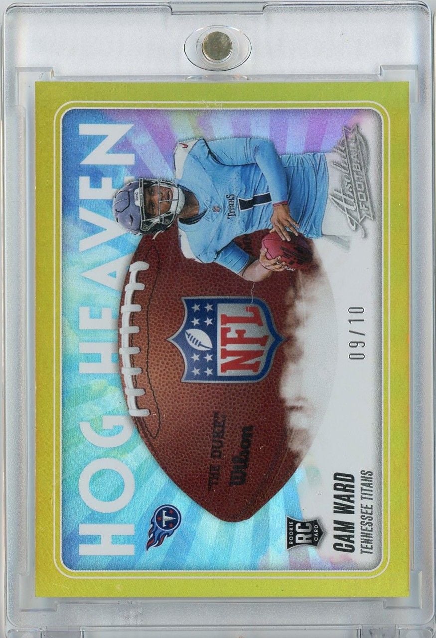 2025 Panini Absolute Football Cam Ward #HHCWD Hog Heaven Gold /10 Rookie RC Football Card