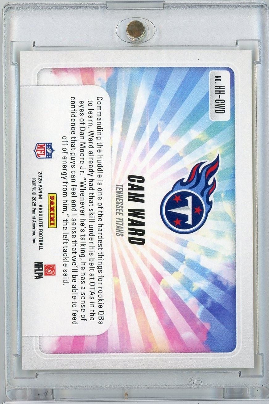 2025 Panini Absolute Football Cam Ward #HHCWD Hog Heaven Gold /10 Rookie RC Football Card