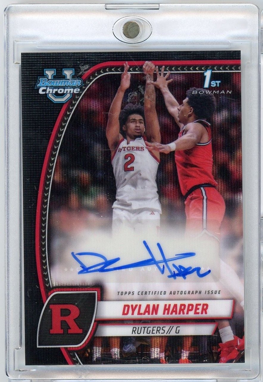 2024 Topps Bowman U Chrome Dylan Harper #22 Black Wave Refractor Auto Rookie RC Basketball Card
