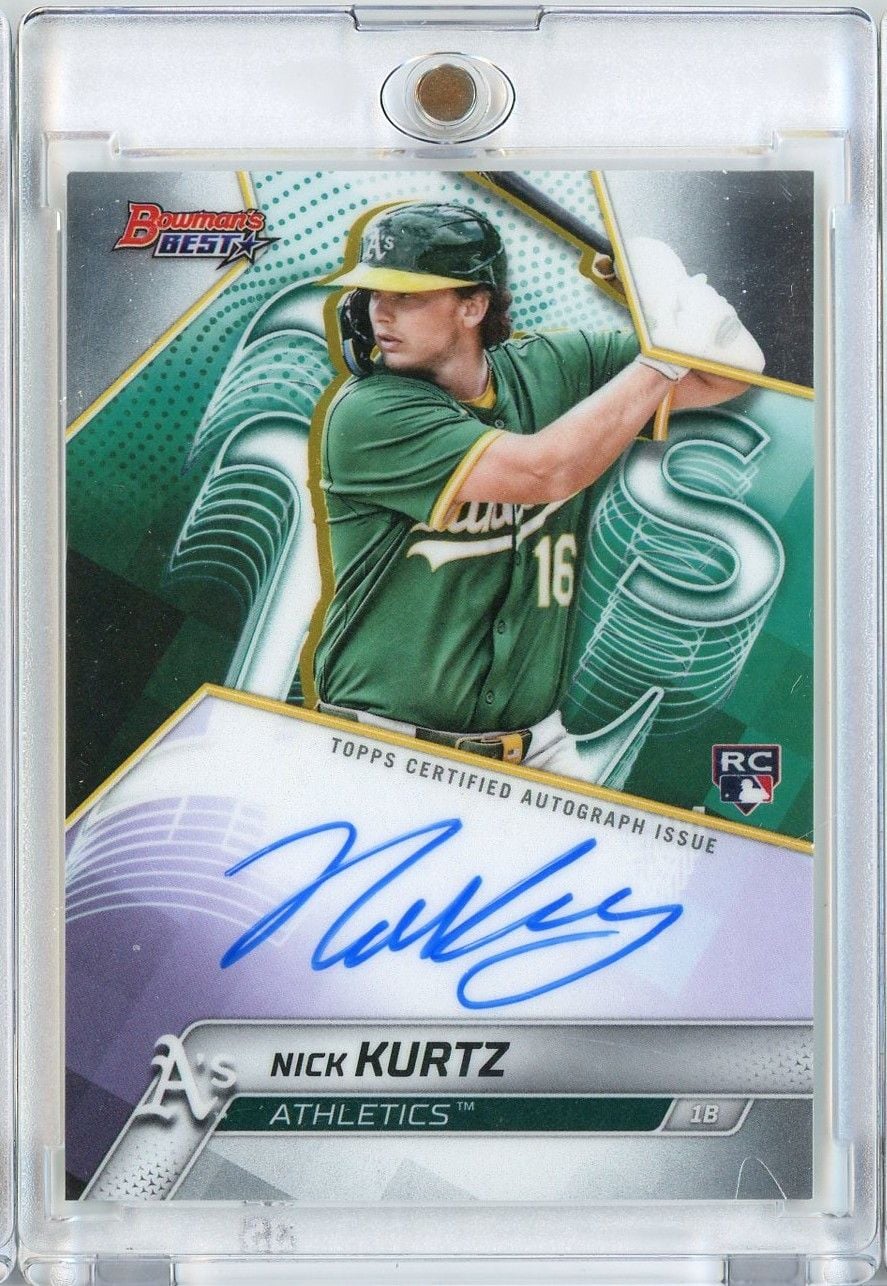2025 Topps Bowman's Best Nick Kurtz #B25NK Best of 2025 Auto Athletics Rookie RC Baseball Card