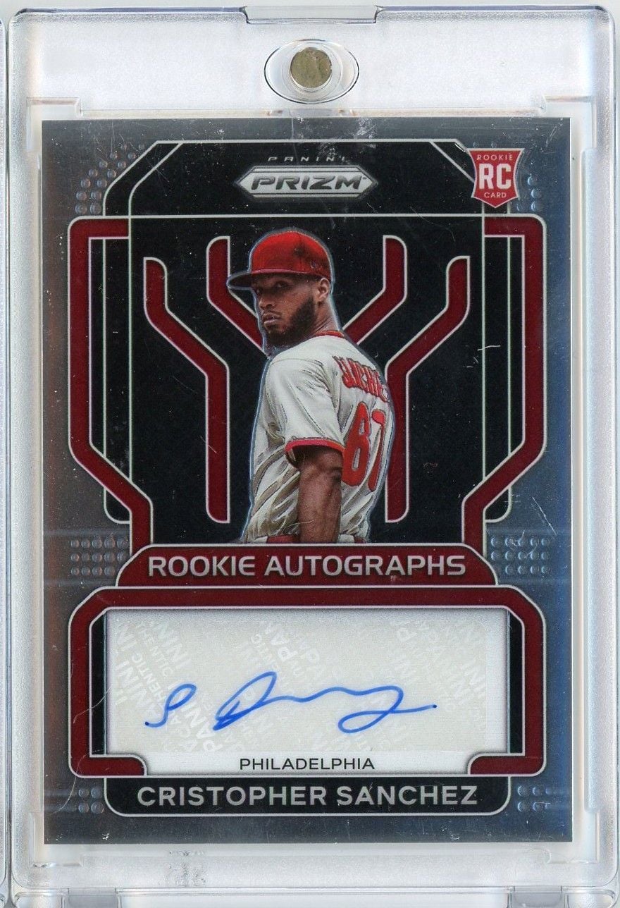 2022 Panini Prizm Cristopher Sanchez #RASZ Rookie Autographs Auto Rookie RC Baseball Card