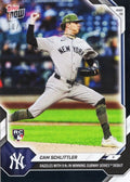 2026 Topps Now Cam Schlittler #206 Black Foil /10 Dazzles with 9Ks in Winning Subway Series Debut New York Yankees Rookie RC Baseball Card