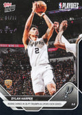 2025 Topps Now Dylan Harper #297 Black Foil /10 Rookie Shines in 38 Point Triumph As Spurs Even Series San Antonio Spurs Rookie RC Basketball Card