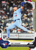 2026 Topps Now Trey Yesavage #225 Gold Foil /50 Outduels Schlittler in Match Up of Rookie Hurlers Toronto Blue Jays Rookie RC Baseball Card