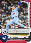 2026 Topps Now Trey Yesavage #225 Red Foil /5 Outduels Schlittler in Match Up of Rookie Hurlers Toronto Blue Jays Rookie RC Baseball Card