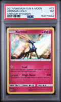 Graded 2017 Pokemon Sun & Moon Crimson Invasion Xerneas-Holo #73 Trading Card Game PSA 7 Near Mint