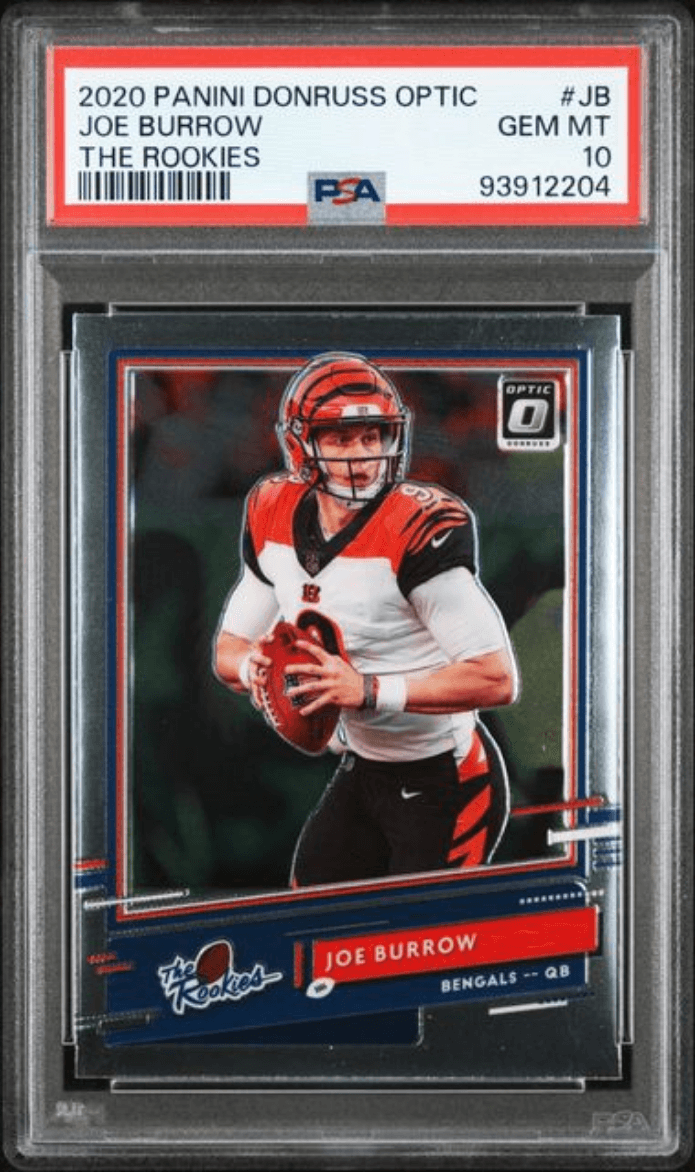 Graded 2020 Panini Donruss Optic Joe Burrow #JB The Rookies Rookie RC Football Card PSA 10 Gem Mint