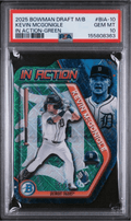 Graded 2025 Topps Bowman Draft Mega Box Kevin McGonigle #BIA10 In Action Green /99 Rookie RC Baseball Card PSA 10 Gem Mint