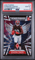 Graded 2025 Panini Phoenix Quinshon Judkins #12 Thunderbirds Wave /299 Rookie RC Football Card PSA 10 Gem Mint