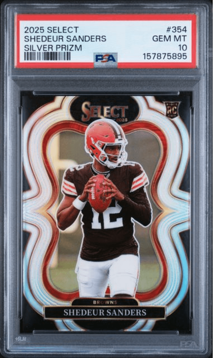 Graded 2025 Panini Select Shedeur Sanders #354 Silver Prizm Rookie RC Football Card PSA 10 Gem Mint