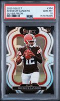 Graded 2025 Panini Select Shedeur Sanders #354 Silver Prizm Rookie RC Football Card PSA 10 Gem Mint