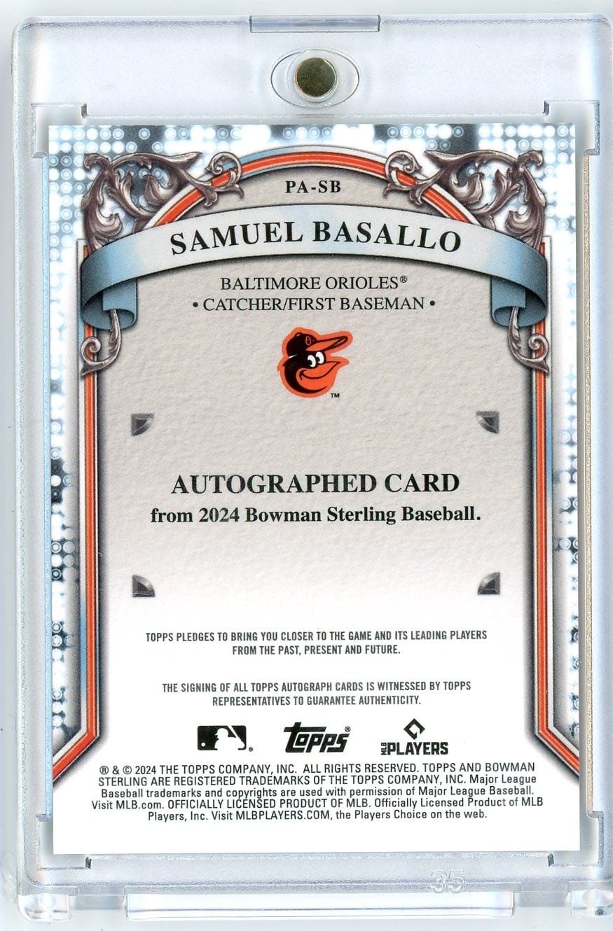 2024 Bowman Sterling Samuel Basallo #PASB Autograph Rookie RC Baseball Card