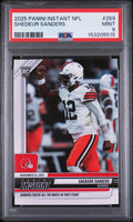 Graded 2025 Panini Instant Shedeur Sanders #259 Rookie RC Football Card PSA 9 Mint