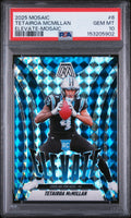 Graded 2025 Panini Mosaic Tetairoa McMillan #6 Elevate Mosaic Rookie RC Football Card PSA 10 Gem Mint