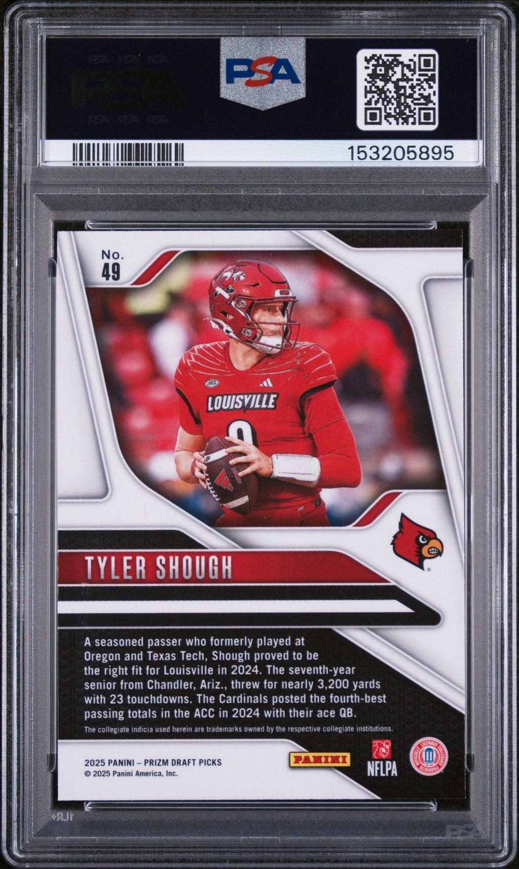 Graded 2025 Panini Prizm Draft Picks Tyler Shough #49 Rookie RC Football Card PSA 9 Mint