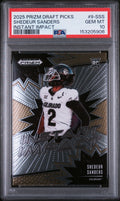 Graded 2025 Panini Prizm Draft Picks Shedeur Sanders #II-SSS Instant Impact Rookie RC Football Card PSA 10 Gem Mint