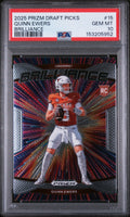 Graded 2025 Panini Prizm Draft Picks Quinn Ewers #15 Brilliance Rookie RC Football Card PSA 10 Gem Mint