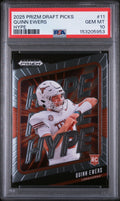 Graded 2025 Panini Prizm Draft Picks Quinn Ewers #11 Hype Rookie RC Football Card PSA 10 Gem Mint