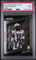 Graded 2025 Panini Prizm Draft Picks Travis Hunter #2 Hype Rookie RC Football Card PSA 9 Mint