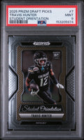 Graded 2025 Panini Prizm Draft Picks Travis Hunter #7 Student Orientation Rookie RC Football Card PSA 9 Mint
