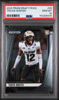 Graded 2025 Panini Prizm Draft Picks Travis Hunter #20 Rookie RC Football Card PSA 10 Gem Mint
