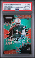 Graded 2025 Panini Prizm Draft Picks Cam Ward #IICWD Instant Impact Green Rookie RC Football Card PSA 10 Gem Mint