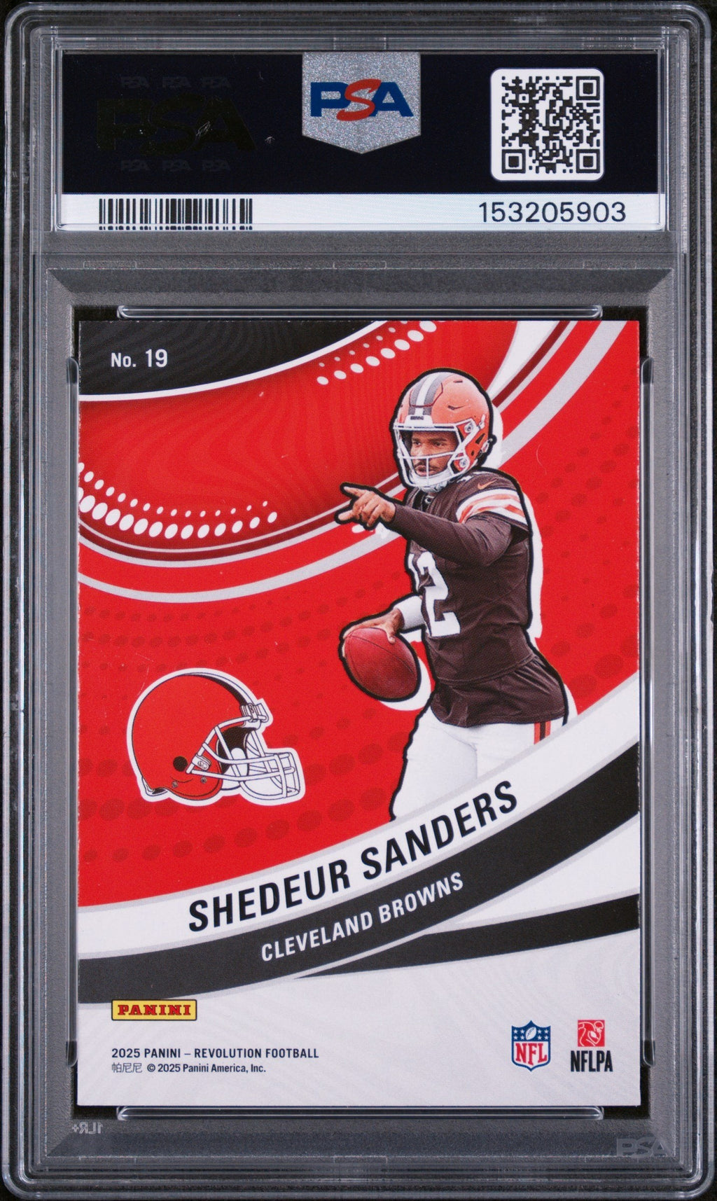 Graded 2025 Panini Revolution Shedeur Sanders #19 Futures Rookie RC Football Card PSA 10 Gem Mint