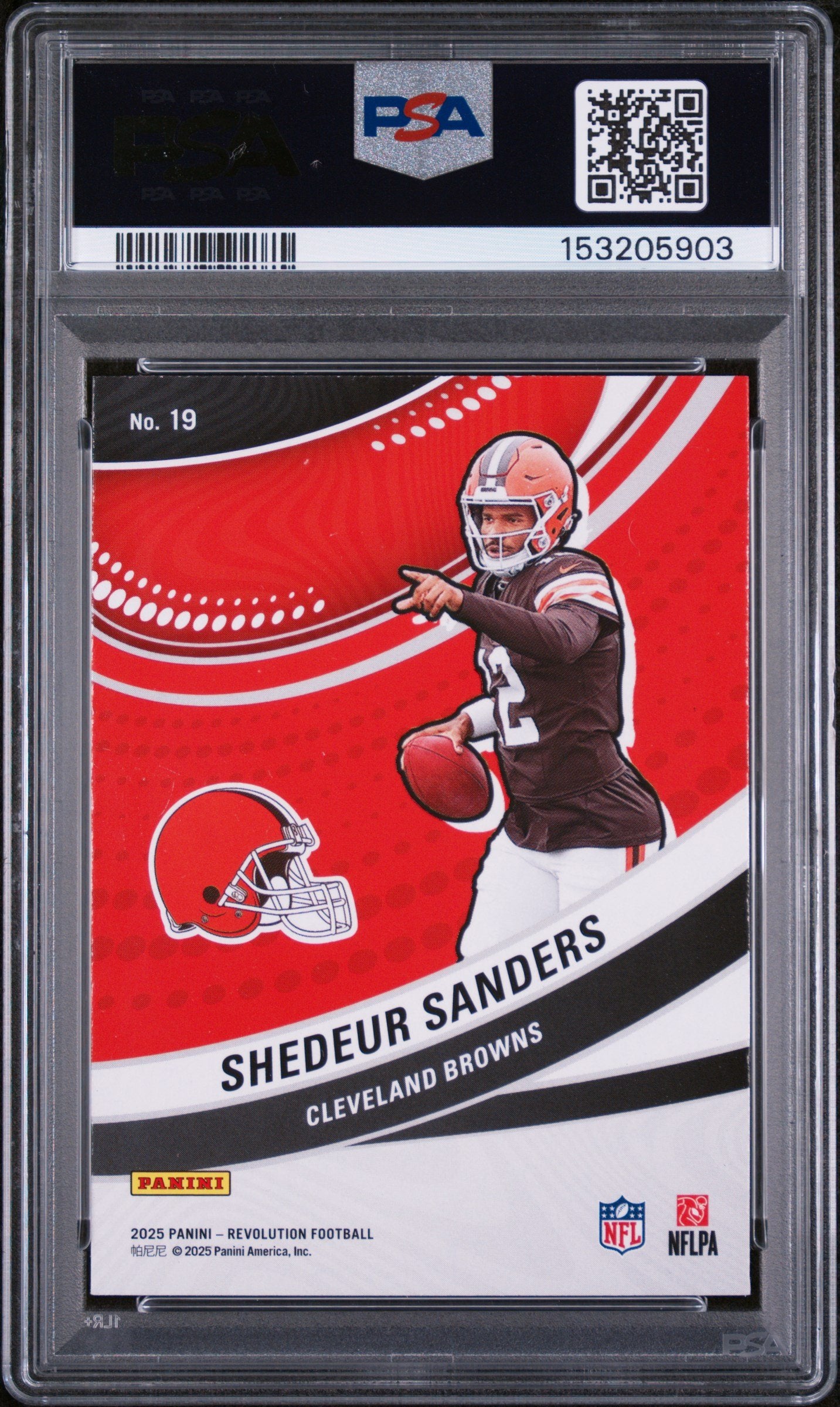 Graded 2025 Panini Revolution Shedeur Sanders #19 Futures Rookie RC Football Card PSA 10 Gem Mint