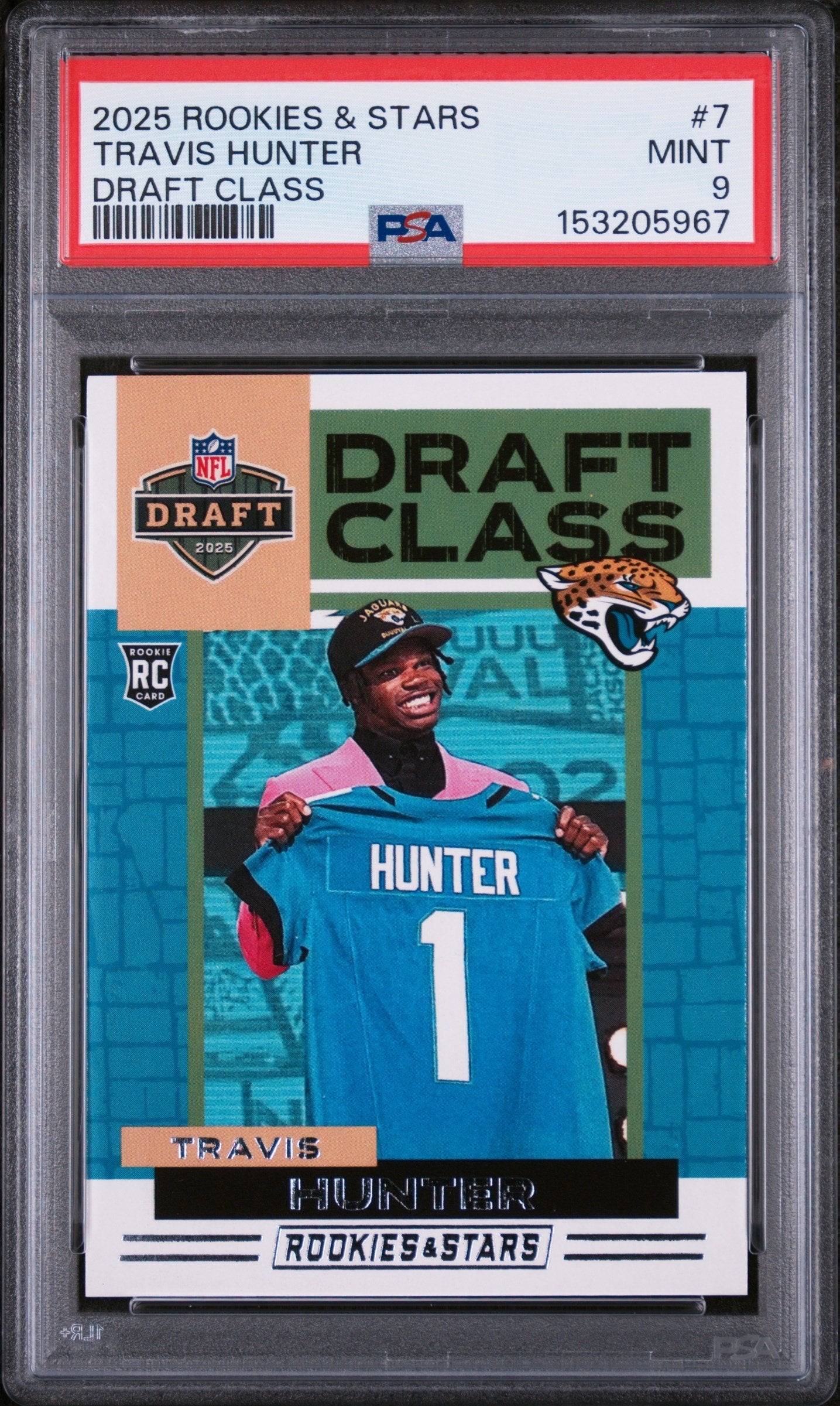 Graded 2025 Panini Rookies & Stars Travis Hunter #7 Draft Class Rookie RC Football Card PSA 9 Mint