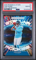 Graded 2025 Panini Rookies & Stars Cam Ward #9 Stellar Rookies Rookie RC Football Card PSA 10 Gem Mint