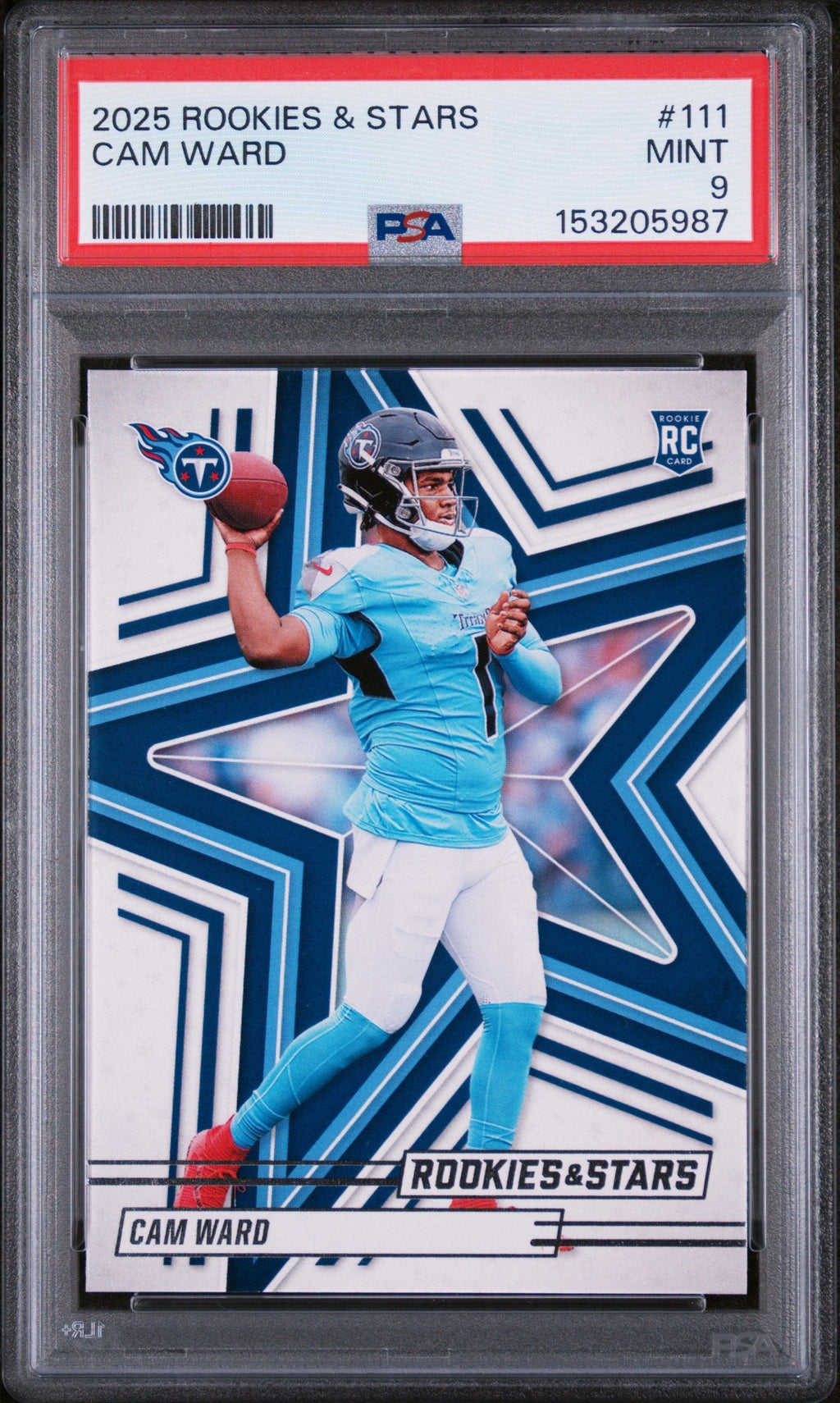 Graded 2025 Panini Rookies & Stars Cam Ward #111 Rookie RC Football Card PSA 9 Mint