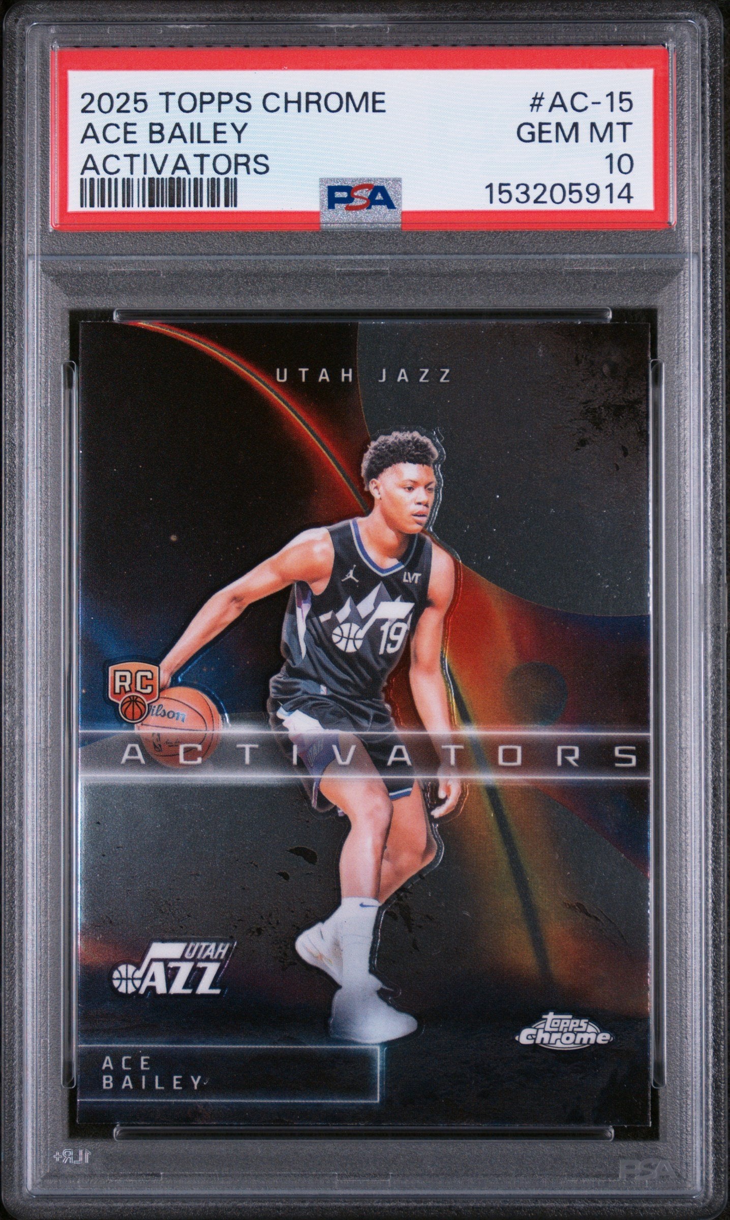 Graded 2025 Topps Chrome Ace Bailey #AC-15 Activators Rookie RC Basketball Card PSA 10 Gem Mint