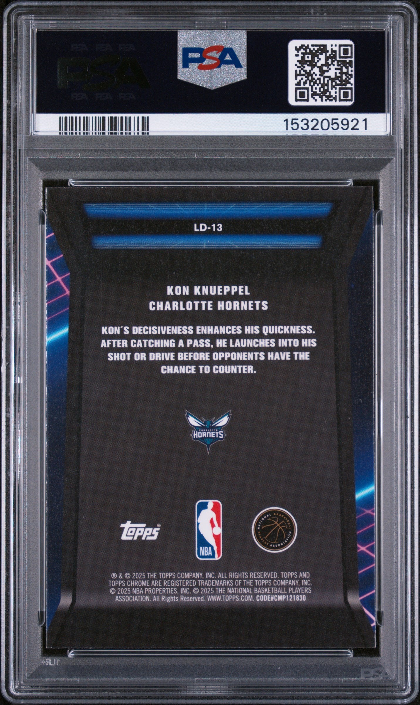 Graded 2025 Topps Chrome Kon Knueppel #LD-13 Loading Rookie RC Basketball Card PSA 10 Gem Mint