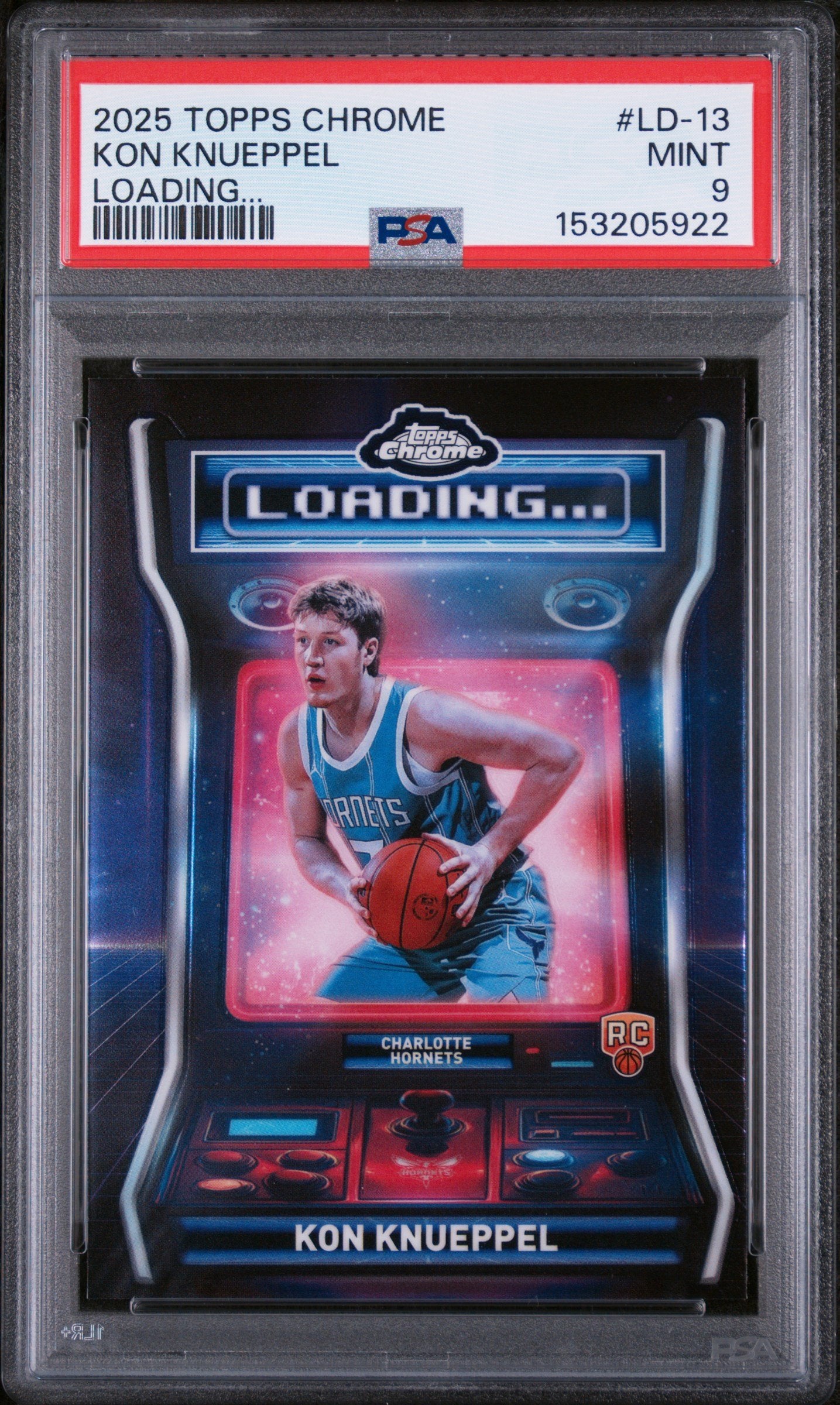 Graded 2025 Topps Chrome Kon Knueppel #LD-13 Loading Rookie RC Basketball Card PSA 9 Mint