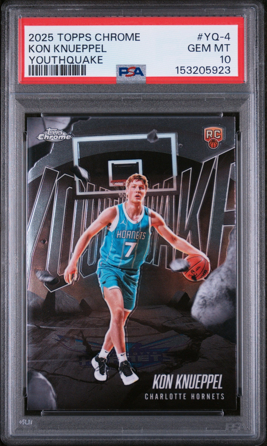 Graded 2025 Topps Chrome Kon Knueppel #YQ-4 Youthquake Rookie RC Basketball Card PSA 10 Gem Mint