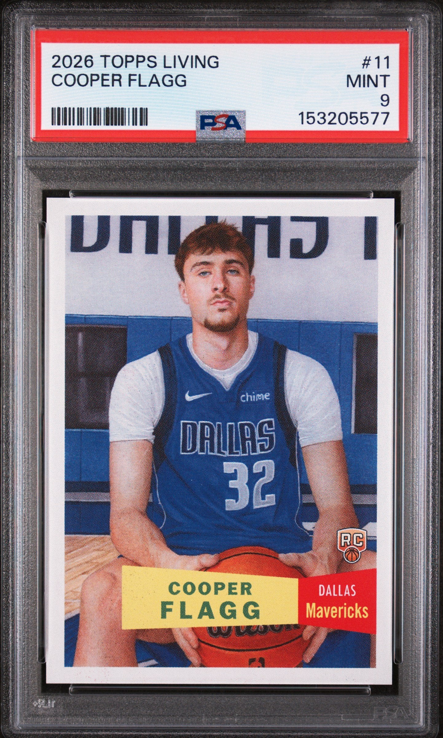 Graded 2025-26 Topps Living Cooper Flagg #11 Rookie RC Basketball Card PSA 9 Mint