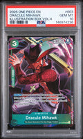 Graded 2025 One Piece Dracule Mihawk #003 ST12 Trading Card Game PSA 10 Gem Mint