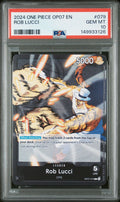 Graded 2024 One Piece Rob Lucci #079 OP07 Trading Card Game PSA 10 Gem Mint