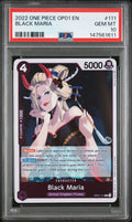 Graded 2022 One Piece Black Maria #111 OP01 Trading Card Game PSA 10 Gem Mint