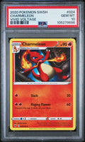 Graded 2025 Pokemon SWSH Charmeleon #024 Vivid Voltage Sword and Shield Trading Card Game PSA 10 Gem Mint