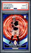 Graded 2025 Panini Phoenix Tyler Shough #6 Paragon Blue /199 Rookie RC Football Card PSA 10 Gem Mint