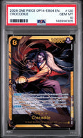 Graded 2026 One Piece Crocodile #120 OP14 Trading Card Game PSA 10 Gem Mint