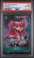 Graded 2025 One Piece Perona #034 OP09 Trading Card Game PSA 10 Gem Mint