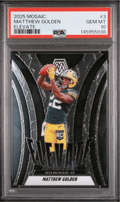 Graded 2025 Panini Mosaic Matthew Golden #3 Elevate Rookie RC Football Card PSA 10 Gem Mint
